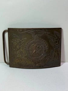 AMERICAN EXPRESS CO. TERRITORIO INDIO - TIFFANY & CO. HEBILLA DE CINTURÓN DE LATÓN VINTAGE - Imagen 1 de 6