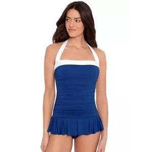 Lauren Ralph Lauren Skirted One Piece Swimsuit In Sapphire - Picture 1 of 6