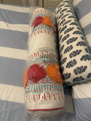 Lilly Pulitzer x Pottery Barn Teen Pom Pom Bolster Pillow Multicolor NWT - Image 1 of 3