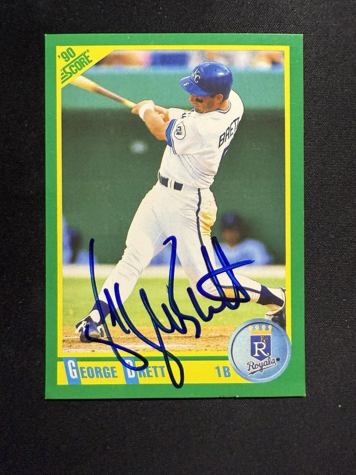 1990 年得分乔治·布雷特 #140 签名亲笔签名美国职棒大联盟卡名人堂 MVP - KC 皇家队 — 第 1/2 张图片