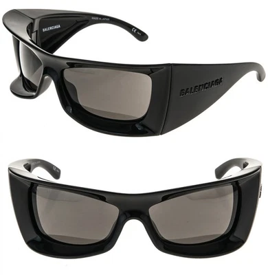 Gafas de sol unisex BALENCIAGA BB0156S 0156 EXTREME envolventes de gran tamaño negras audaces 001 Foto 1 de 4
