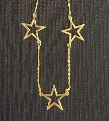 Довольно изящный 3 ☆☆☆ винтажный 14K желтое золото Twist кабель 15» ошейник ожерелье 1,8 г - Изображение 1 из 4