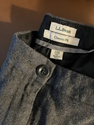 L.L. Bean Classic Fit 20W Gray Pants - Image 1 of 2