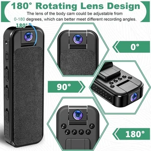180° Drehbare Body Kamera 1080P Pocket Video Audio Recorder Nachtsichtkamera - Bild 1 von 6