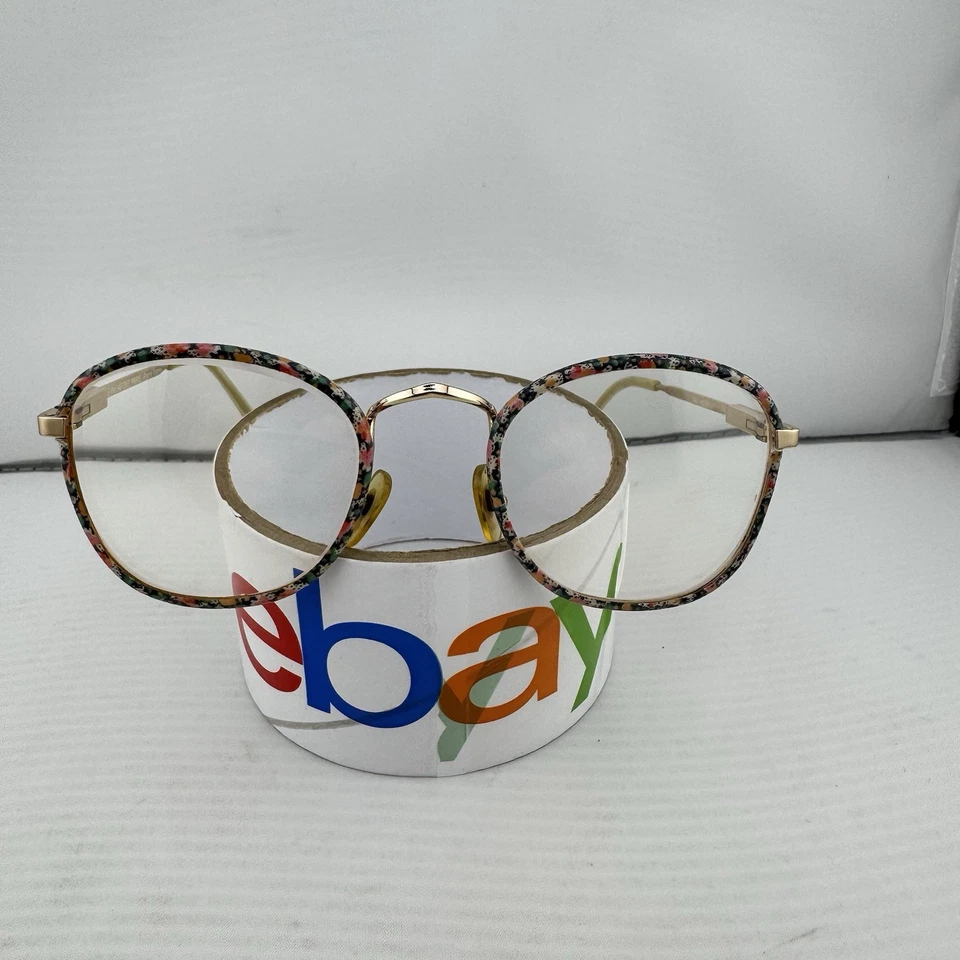 Jean Lafont Y45 Dorado W204 Anteojos Vintage Diseñador Marcos Patrón Floral Foto 1 de 4