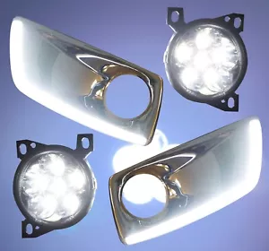 QSC Full LED Fog Lights Lamps Pair w/ Chrome LED Bezel for Kenworth T660 - Picture 1 of 13