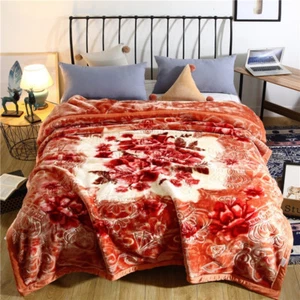 Heavy Blanket Luxury Thick Winter Blanket Soft Quilt Bed Cover Raschel Blankets - Picture 1 of 19