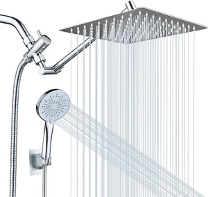 10 Zoll Hochdruck Regenduschkopf mit 11 Zoll verstellbarem Verlängerungsarm - Bild 1 von 8