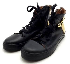Moschino Women's Black High Top Lace Up Athletic Shoes - Size 39