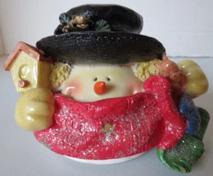 Pupazzo di neve Candela Topper Coperchio - Cappello nero con voliera #6 - Foto 1 di 7