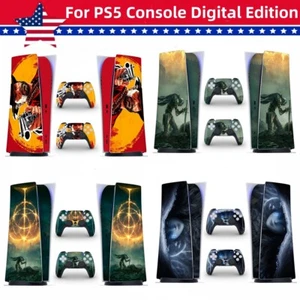 PS5 Console Digital Edition + DualSense Edge Controller Vinyl Skin Sticker Decal - Picture 1 of 5