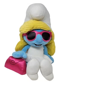 Smurfette 21" Plush Stuffed Animal Toy Blue White Sunglasses Girl Sister Smurf - Picture 1 of 3