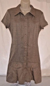 VTG Unique All That Jazz A Chorus Line Tan Button Up Dress Womens7/8 Made in USA - Picture 1 of 10