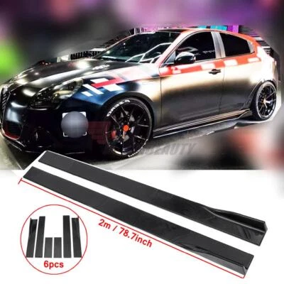 PER ALFA ROMEO GIULIA GIULIETTA FLAPS SOTTO MINIGONNE LUCIDO SPLITTER ABS NERO - Immagine 1 di 4