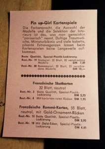 Alte Werbung & Bestellschein für Pin up Girl Kartenspiele - Picture 1 of 1