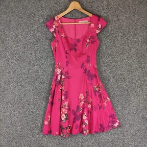 Review Womens Dress Size 8 Pink Purple Floral Fit Flare - Picture 1 of 9