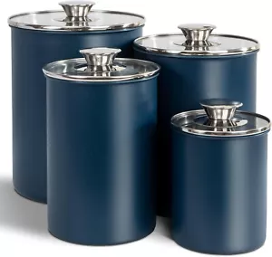 Stainless Steel Food Canister Set of 4-Piece, 16/49/85/132 Ounces,Airtight - Picture 1 of 8