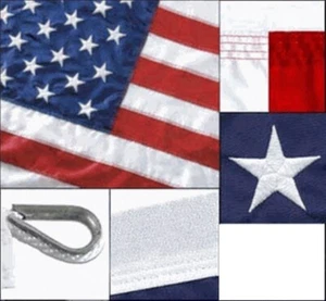 8x12 ft AMERICAN US FLAG Heavy Duty 2 Ply Polyester Sewn Stars Stripes USA Made - Picture 1 of 1