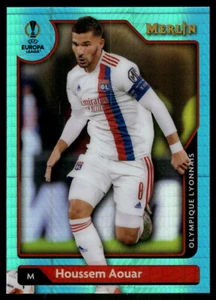 2021-22 Merlin Chrome UEFA Champions League #18 Houssem Aouar Aqua Prism - Foto 1 di 2