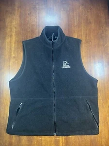 Ducks Unlimited Fleece Vest Men Size XL Black Full Zip Sleeveless Logo Polyester - Picture 1 of 3