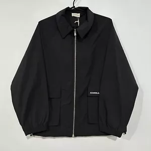 Adanola Full Zip Track Windbreaker Jacket Black XS Collard Oversized Pockets - Picture 1 of 12