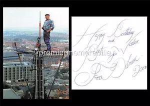 STEEPLEJACK & TV PERSONALITY FRED DIBNAH SIGNED PRE-PRINT HAPPY BIRTHDAY PRINT - Picture 1 of 1