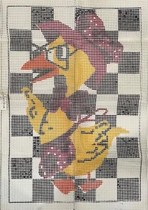 Vintage Neu aus altem Lagerbestand: Glamor ENTE Vogel Riegel Haken Teppich Wand Hänge Leinwand 24"" x 36"" RP-3 - Bild 1 von 1