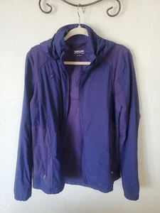 Kirkland Signature Hooded Active Jacket Women's L Indigo Full Zip Tuck Away Hood - Picture 1 of 8