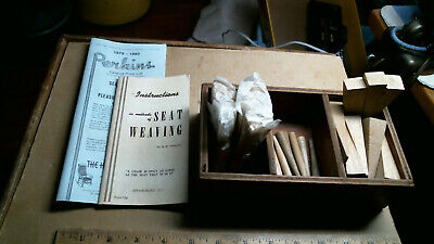 Seat Weaving Instructions + Catalog + Wood Pins + Wedges + Box Antique Old Chair • 13.59$