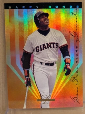1995 Leaf Limited GOLD #4 Barry Bonds Giants Refractor RARE PARALLEL - Image 1 of 2