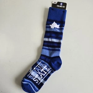 For Bare Feet Mens Indiana State University Sycamores Crew Socks Medium Blue New - Picture 1 of 5
