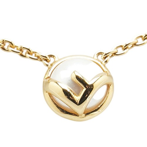 Collana Fendi ciondolo logo F placcato oro catena tonda autentica