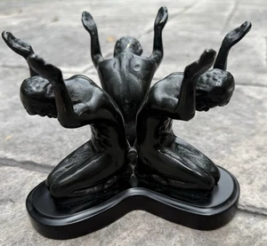 VTG PIER 1 Bronze Sculptures Of Three Men Art Deco Missing Bowl- Heavy $150 - Picture 1 of 9