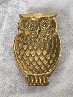 Hibou Vintage En Laiton Doré Déco Ancienne Rétro Collection Chouette - Photo 1/2