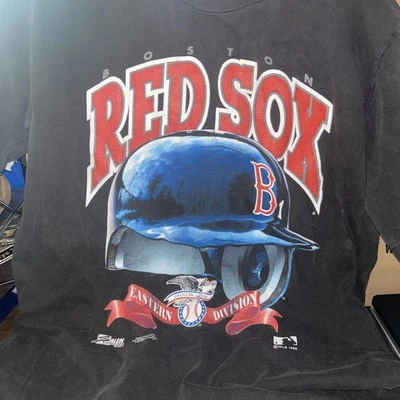Camiseta de colección 1992 Boston Red Sox Salem Sportswear casco grande 23x29 Foto 1 de 4