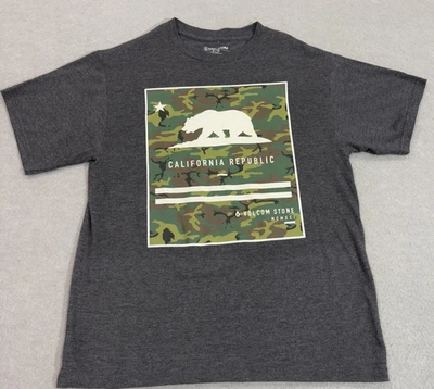 Volcom Stone Shirt Mens XL Charcoal California Republic Bear Camo Graphic Tee - Image 1 of 4