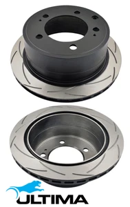 REAR SLOTTED DISC BRAKE ROTOR SET FOR TOYOTA LANDCRUISER HDJ78R 1HD-FTE 4.2L I6 - Picture 1 of 1
