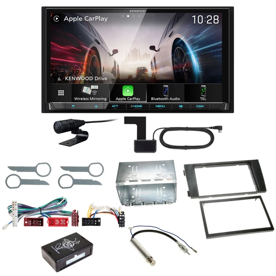 Kenwood DMX8021DABS Android Auto CarPlay Bluetooth Einbauset für Audi A6 4B - Bild 1 von 1