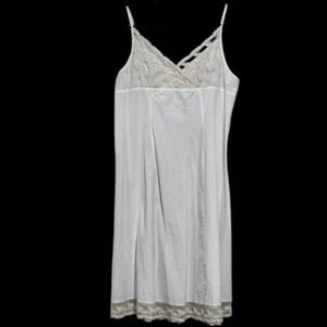Vtg. Lands End Girls White Cotton Full Slip Medium 8-10 Nightgown Fairy - Picture 1 of 11