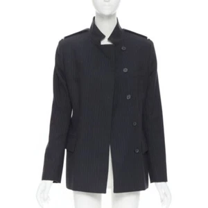 vintage GUCCI TOM FORD 2001 grey pinstripe minimal officer blazer IT42 M - Picture 1 of 12