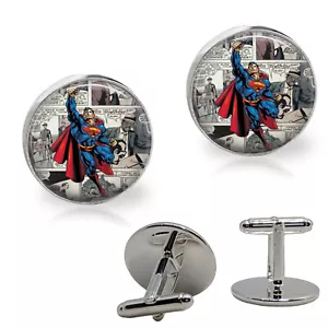Gemelli uomo Superman top in vetro fatti a mano regalo gemelli - Foto 1 di 1