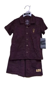 NEW ASU Arizona State Sun Devils Colosseum Hawaiian Shirt Shorts Set 3T - Picture 1 of 9