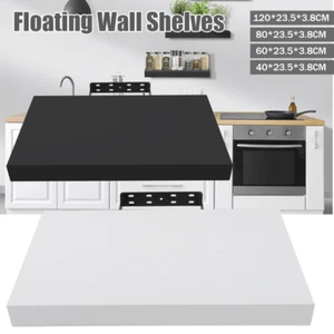 Updated High Gloss Shelf Floating Wall Shelves White Black Bookcase Display UK - Picture 1 of 22
