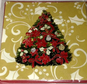 Set 6 biglietti per banconote natalizie TRADIZIONI SENZA TEMPO 5" x 5" - ALBERO DI NATALE - Foto 1 di 1