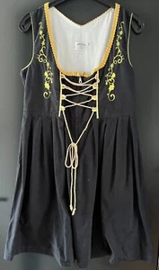 Damen Trachten Kleid Dirndl Schwarz/Gelb Gr. 42 von Oscar Trachten - Picture 1 of 4