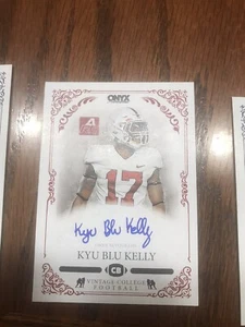 2022 Onyx Vintage College Football Auto Blue Ink #CA-KK Kyu Blu Kelly /300 - Picture 1 of 1