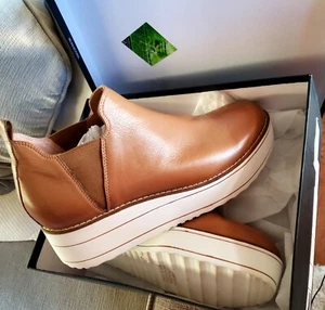 Silent D Nizzal Plateau Stiefel hellbraun/weiß Leder Sneaker Slipper Style 40EU/9US - Bild 1 von 24