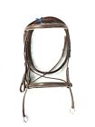 New Leather Cross Over Bitless Bridle Brown and White FREE SHIPPING