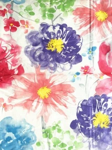 Watercolor Wildflowers Abstract Vinyl Flannel Back Var Size Tablecloth by Elrene - Picture 1 of 5