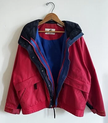 Eastern Mountain Sports EMS Vintage Red Blue Double Zip Up Jacket Size Medium - Image 1 of 4